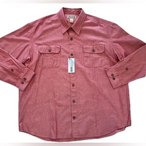 Duluth Trading Cool Max Shirt Mens 2XL Red Button Down Wrinklefighter